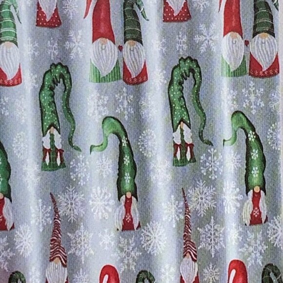 Christmas Bathroom Gnome Ensemble Set Santa Snowy Day 15 Piece Grey Multicolor - Picture 2 of 11